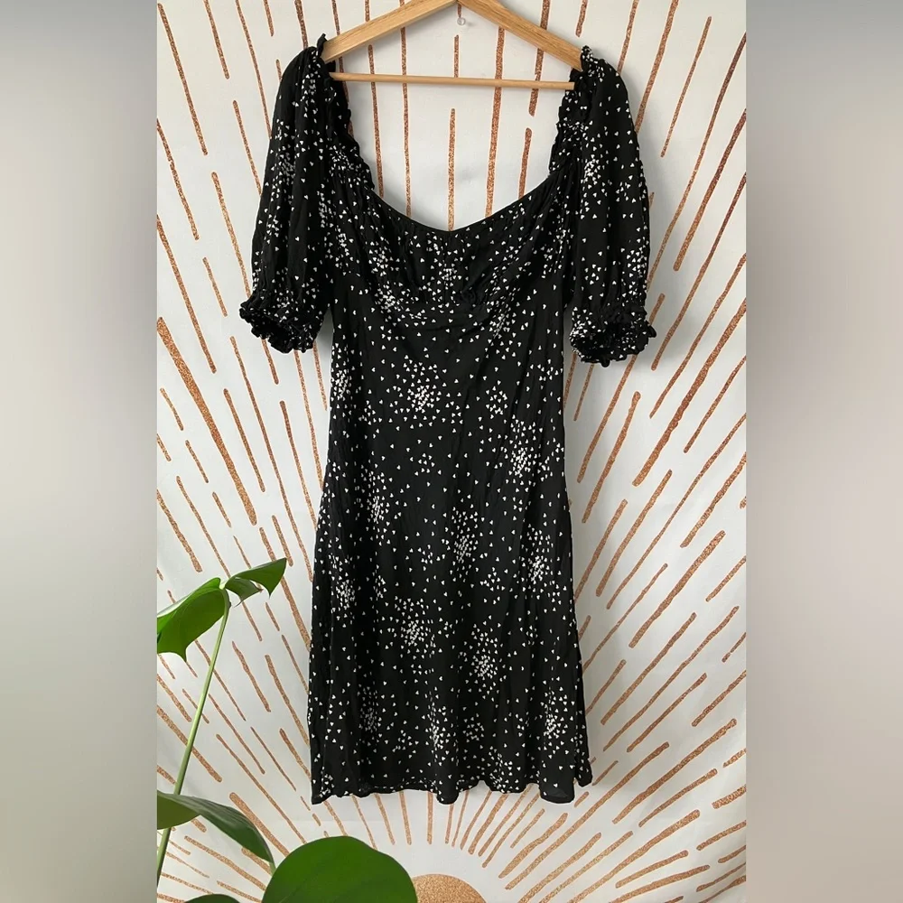 Anthropologie Heart Starburst Puff Sleeve Juliet Mini Dress NWOT - Picture 2 of 13